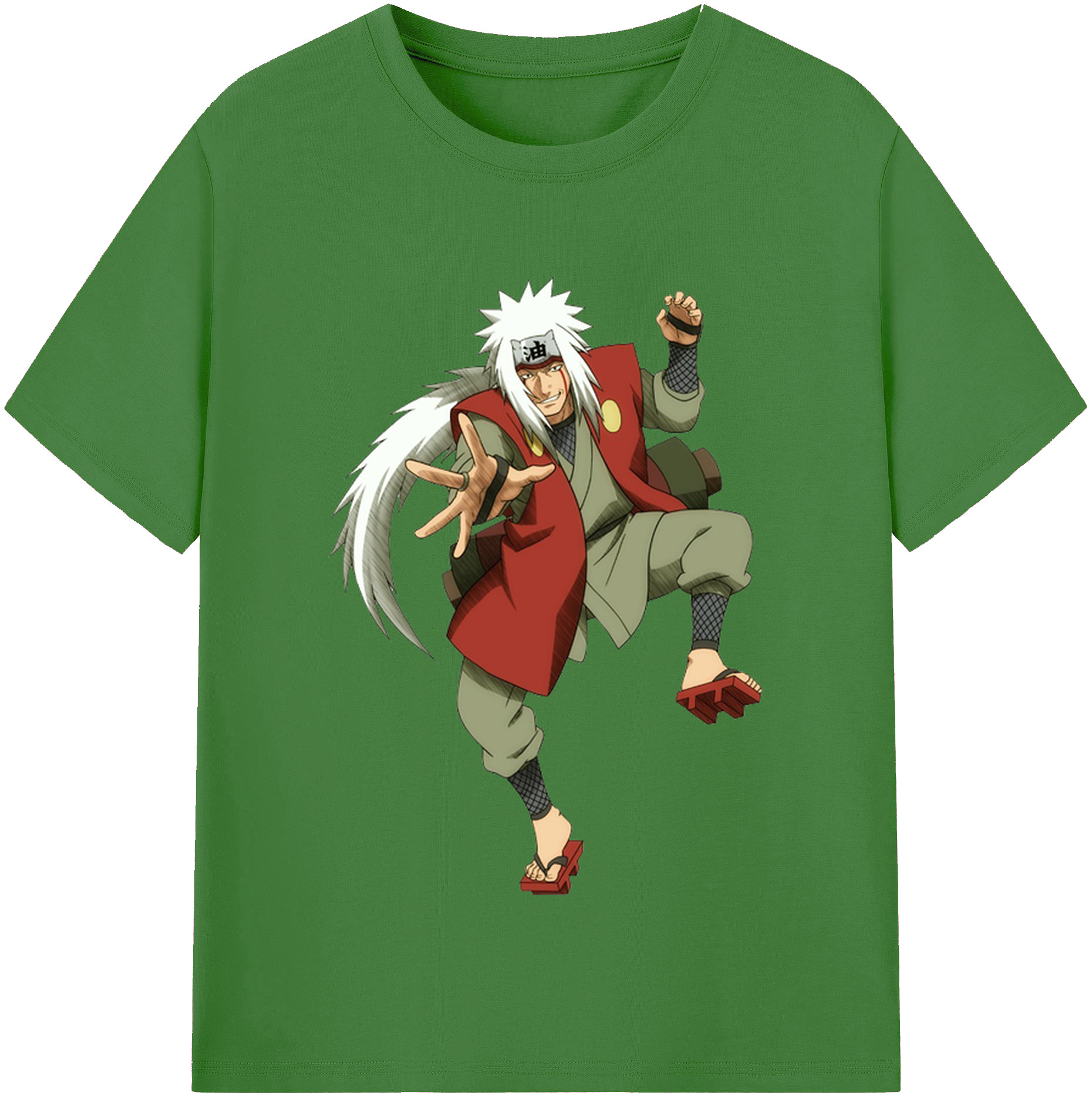 （画像用） NARUTO -ナルト- 自来也（じらいや） Jiraiya レディースカジュアルプリントTシャツ（綿100％）